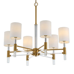 Welkin Brass/White 6 Light Modern Chandelier - Ornate Home