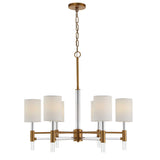 Welkin Brass/White 6 Light Modern Chandelier - Ornate Home