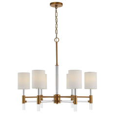 Welkin Brass/White 6 Light Modern Chandelier - Ornate Home