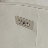 Weller Beige/Tan Leather Power Motion Chair - Ornate Home