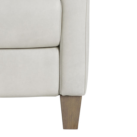 Weller Beige/Tan Leather Power Motion Chair - Ornate Home