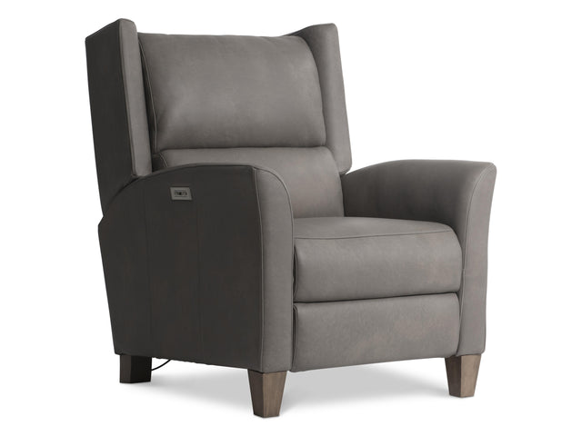 Weller Grey Leather Power Motion Chair - Ornate Home