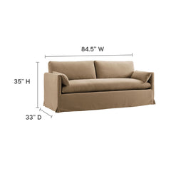 Wellfleet Almond 85" Slipcovered Fabric Sofa - Ornate Home