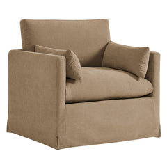 Wellfleet Almond Slipcovered Linen-Blend Armchair - Ornate Home