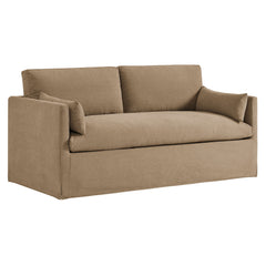 Wellfleet Almond Slipcovered Linen-Blend Loveseat - Ornate Home