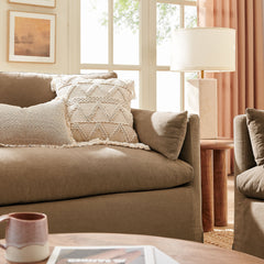 Wellfleet Almond Slipcovered Linen-Blend Loveseat - Ornate Home