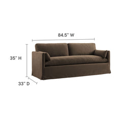 Wellfleet Cocoa 85" Slipcovered Fabric Sofa - Ornate Home