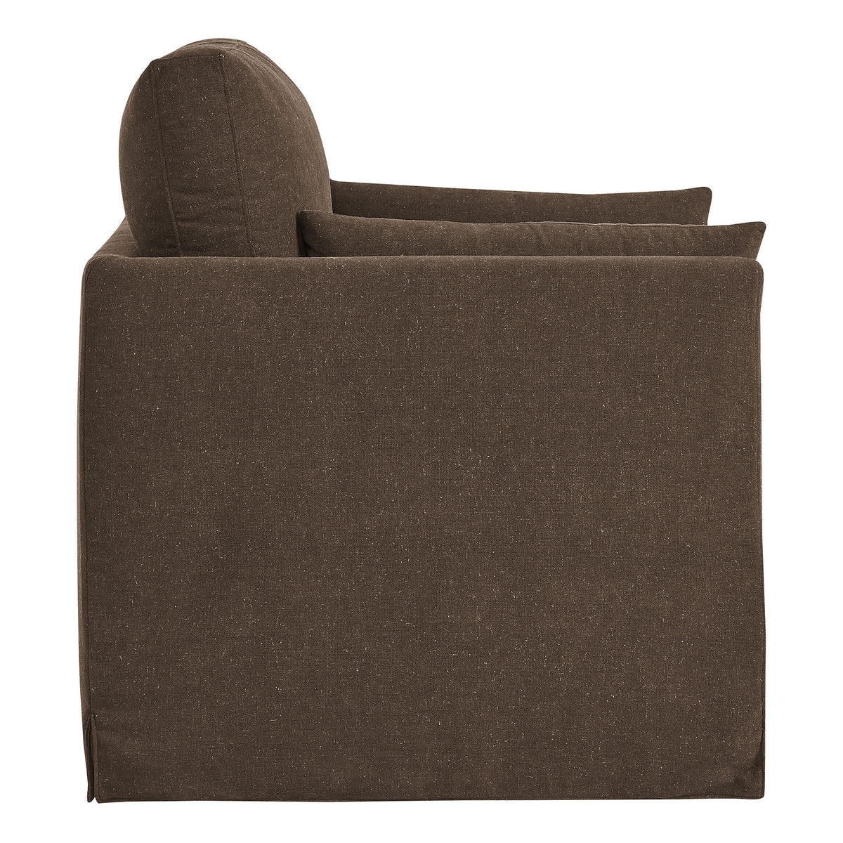 Wellfleet Cocoa Slipcovered Linen-Blend Armchair - Ornate Home