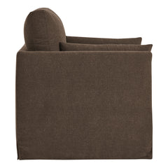 Wellfleet Cocoa Slipcovered Linen-Blend Armchair - Ornate Home
