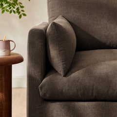 Wellfleet Cocoa Slipcovered Linen-Blend Armchair - Ornate Home
