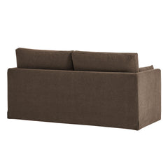 Wellfleet Cocoa Slipcovered Linen-Blend Loveseat - Ornate Home