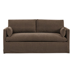Wellfleet Cocoa Slipcovered Linen-Blend Loveseat - Ornate Home