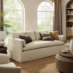 Wellfleet Linen 85" Slipcovered Fabric Sofa - Ornate Home