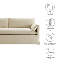 Wellfleet Linen 85" Slipcovered Fabric Sofa - Ornate Home