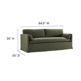 Wellfleet Sage 85" Slipcovered Fabric Sofa - Ornate Home