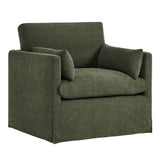 Wellfleet Sage Slipcovered Linen-Blend Armchair - Ornate Home