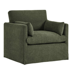 Wellfleet Sage Slipcovered Linen-Blend Armchair - Ornate Home