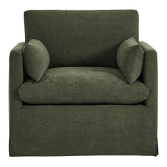 Wellfleet Sage Slipcovered Linen-Blend Armchair - Ornate Home