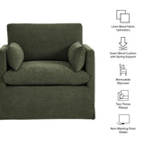 Wellfleet Sage Slipcovered Linen-Blend Armchair - Ornate Home