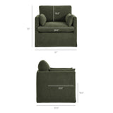 Wellfleet Sage Slipcovered Linen-Blend Armchair - Ornate Home