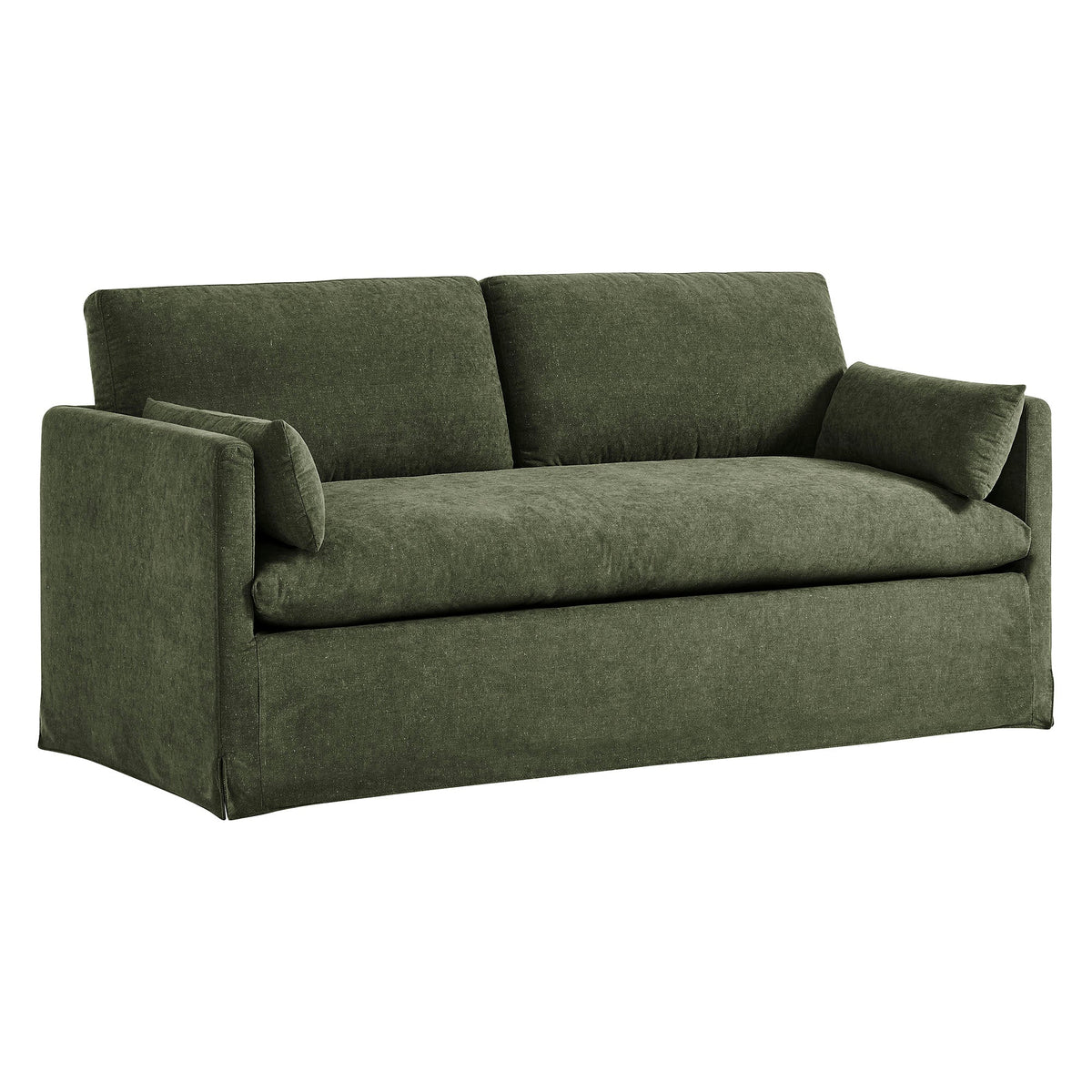 Wellfleet Sage Slipcovered Linen-Blend Loveseat - Ornate Home