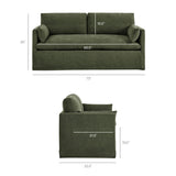 Wellfleet Sage Slipcovered Linen-Blend Loveseat - Ornate Home