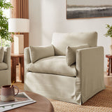 Wellfleet Slipcovered Linen-Blend Armchair - Ornate Home