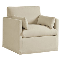 Wellfleet Slipcovered Linen-Blend Armchair - Ornate Home