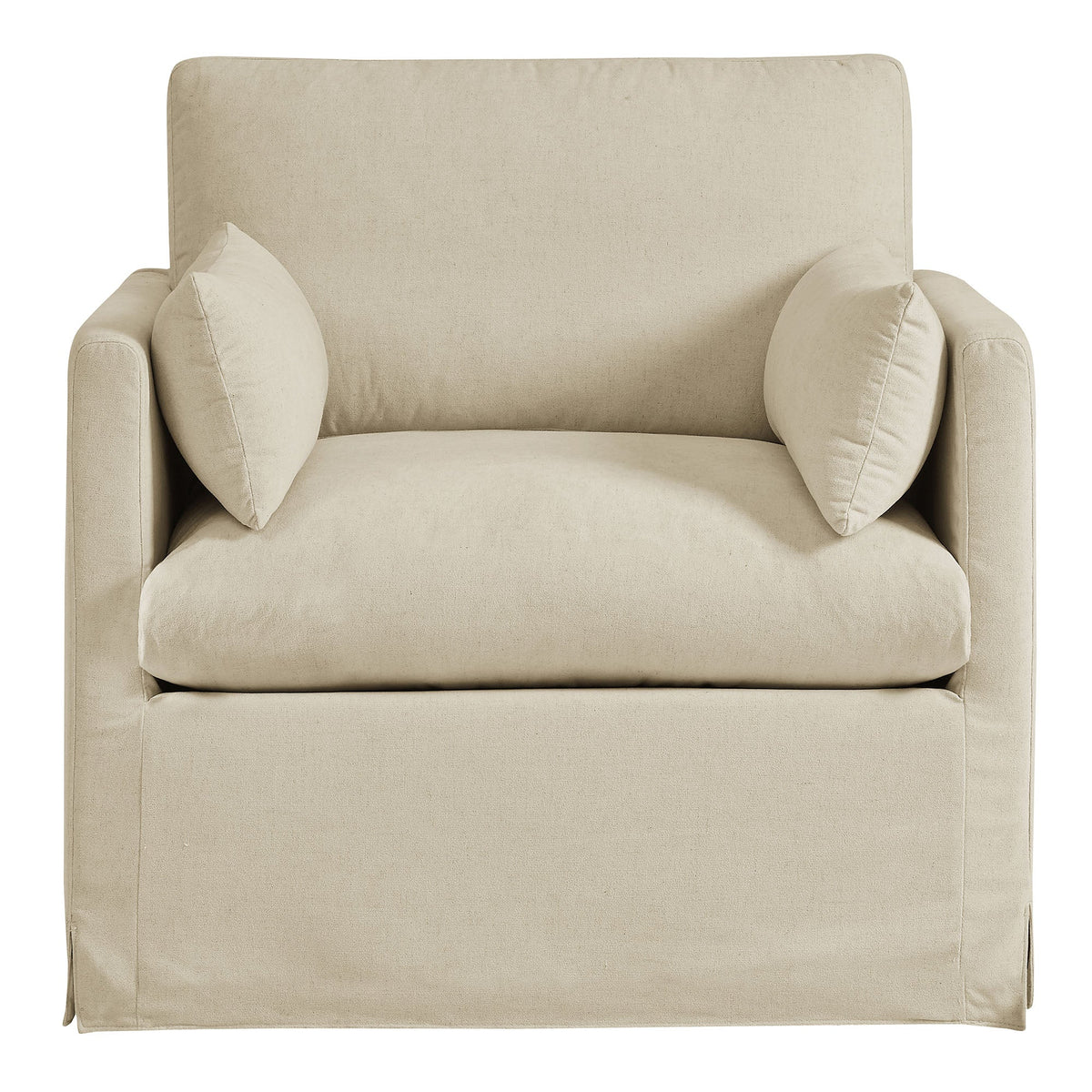 Wellfleet Slipcovered Linen-Blend Armchair - Ornate Home