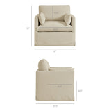 Wellfleet Slipcovered Linen-Blend Armchair - Ornate Home