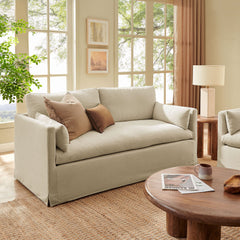 Wellfleet Slipcovered Linen-Blend Loveseat - Ornate Home