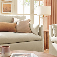 Wellfleet Slipcovered Linen-Blend Loveseat - Ornate Home