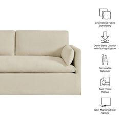 Wellfleet Slipcovered Linen-Blend Loveseat - Ornate Home