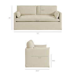 Wellfleet Slipcovered Linen-Blend Loveseat - Ornate Home