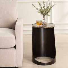 Welling Bronze Modern Metal Side Table - Ornate Home