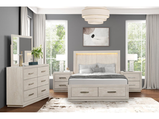 Wellingborough Light Gray Queen 5 Piece Bedroom Set w/2 Nightstands - Ornate Home