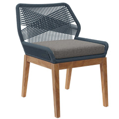 Wellspring Blue/Graphite Outdoor Patio Teak Wood Dining Chair - Ornate Home