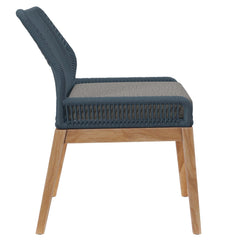 Wellspring Blue/Graphite Outdoor Patio Teak Wood Dining Chair - Ornate Home