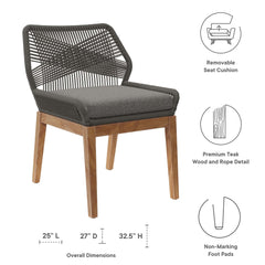 Wellspring Gray/Graphite 5-Piece Outdoor Patio Teak Wood Dining Set - Ornate Home