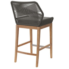 Wellspring Gray/Graphite Outdoor Patio Teak Wood Bar Stool - Ornate Home