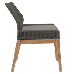 Wellspring Gray/Graphite Outdoor Patio Teak Wood Dining Chair - Ornate Home