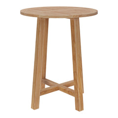 Wellspring Natural 36" Outdoor Patio Teak Wood Bar Table - Ornate Home