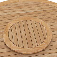 Wellspring Natural 63" Outdoor Patio Teak Wood Dining Table - Ornate Home