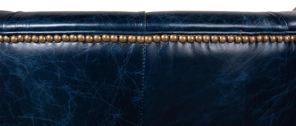 Welsh Blue Leather Chair - Ornate Home