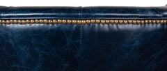 Welsh Blue Leather Chair - Ornate Home
