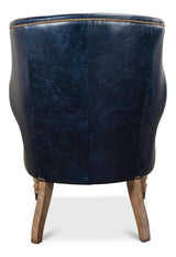 Welsh Blue Leather Chair - Ornate Home
