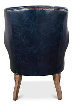 Welsh Blue Leather Chair - Ornate Home