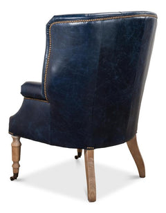 Welsh Blue Leather Chair - Ornate Home