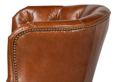 Welsh Brown Leather Chair - Ornate Home