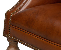 Welsh Brown Leather Chair - Ornate Home